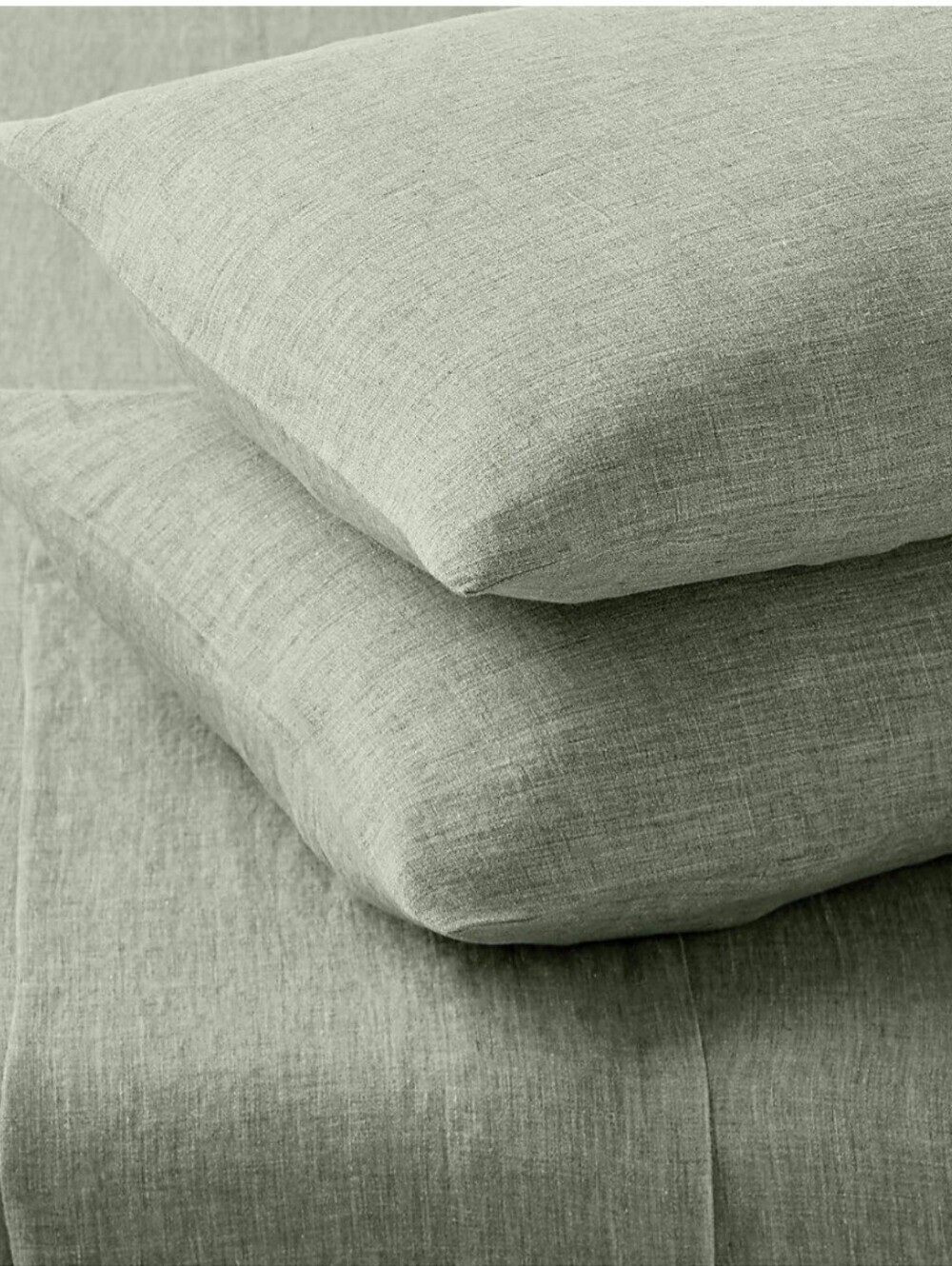 Premier Sage Green EUROPEAN FLAX™-Certified Heathered Linen Queen Sheet Set